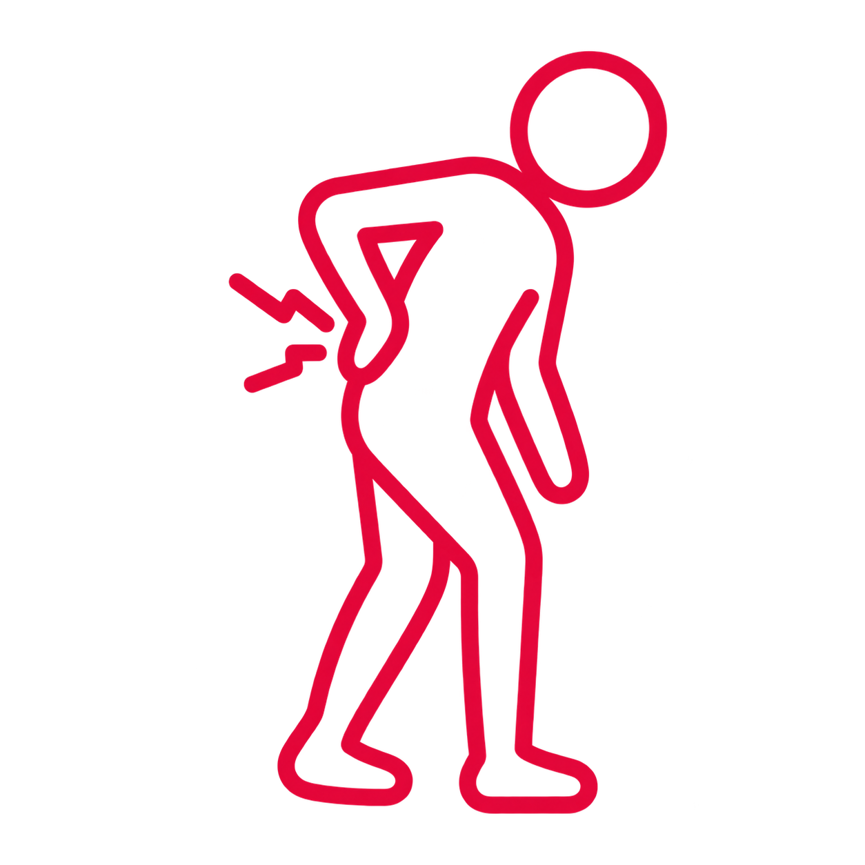 Person mit Beschwerden im unteren Rücken