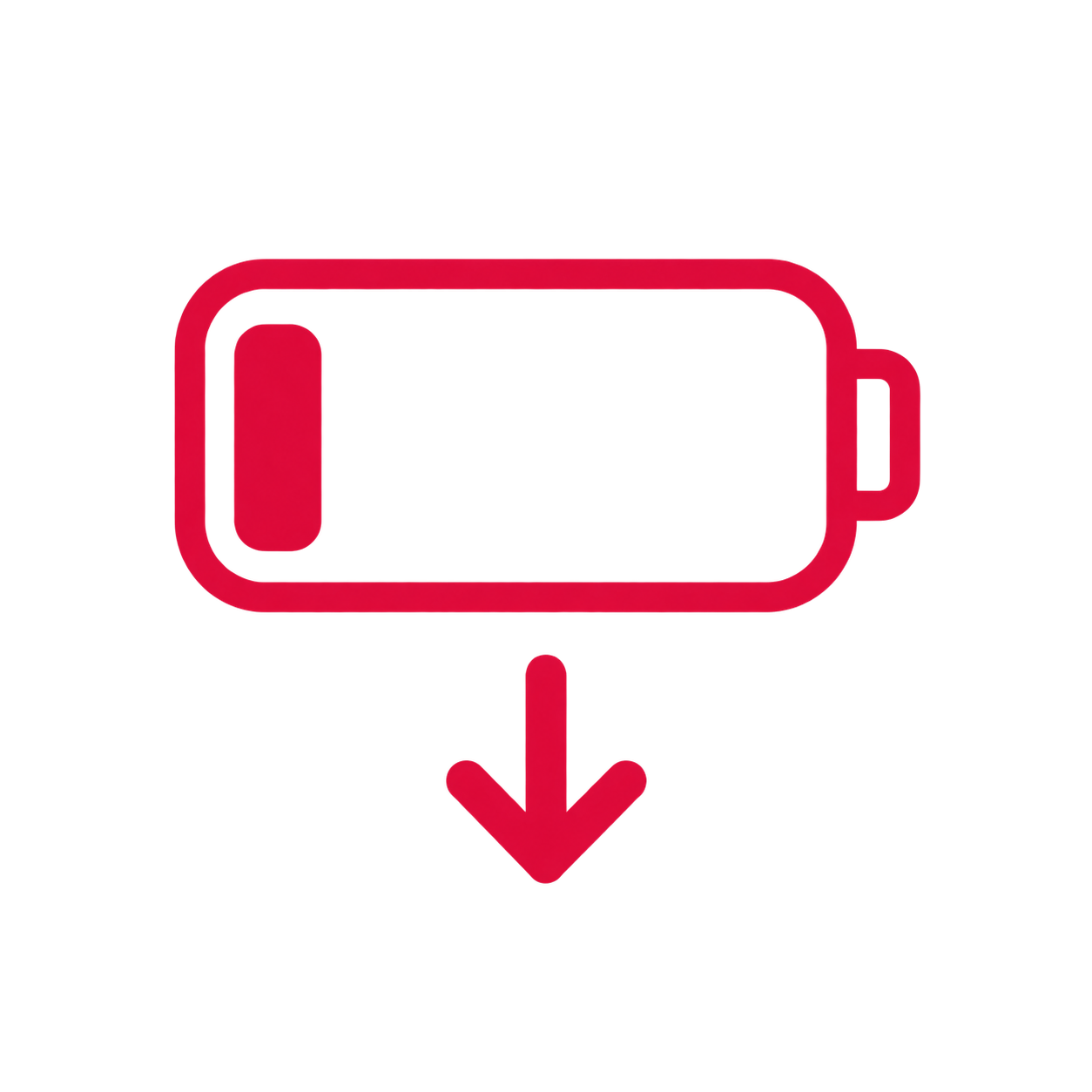 Leere Batterie als Symbol für fehlende Fitness und Energie